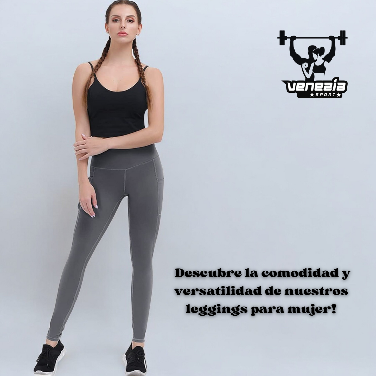 Leggings Anticlavos para Mujer: Pantalones de Yoga No Transparentes con Bolsillos y Control de Barriga, Capri de Longitud Completa