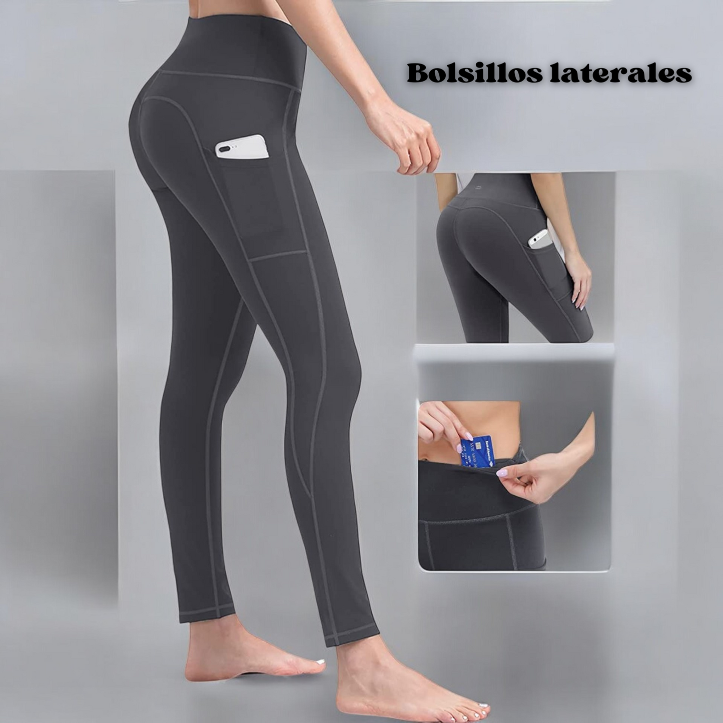 Leggings Anticlavos para Mujer: Pantalones de Yoga No Transparentes con Bolsillos y Control de Barriga, Capri de Longitud Completa