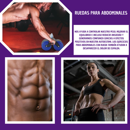 Rueda Doble de ejercicio abdominal de rebote automático.