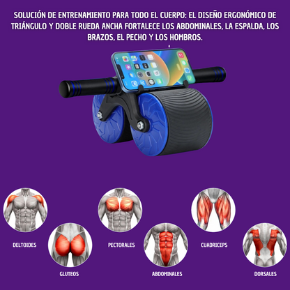 Rueda Doble de ejercicio abdominal de rebote automático.